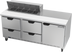 Thumbnail image #1 for Beverage-Air 72-Inch Three-Section Sandwich Prep Table Refrigerator with 4 Drawers, 1 Door, and 10-Pan Top