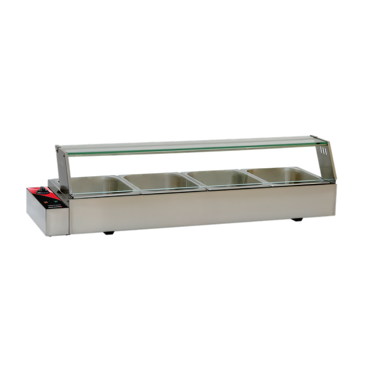 Product image #1 for Omcan USA 46.5-Inch Countertop Stainless Steel Bain Marie Food Warmer with 4 Half-Size Pans