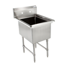 Thumbnail image #1 for John Boos 1B18244-X 1-Compartment Stainless Steel Sink, 18" x 24" x 14" Bowl, 10" Backsplash, No Drainboards