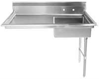 Omcan USA 50-Inch Right-Hand Undercounter Soiled Dish Table with 20 x 20 x 8 Pre-Rinse Sink