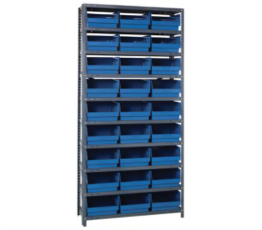 Product image #1 for Quantum Heavy-Duty Stationary Wire Shelving Unit with 10 Shelves and 27 Bins, 36 x 12 x 75 Inches