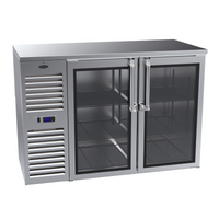 Krowne NS52 52-Inch Two-Section Narrow Door Back Bar Storage Cabinet with Side-Mounted Self-Contained Refrigeration
