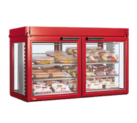 Hatco Flav-R-Savor® Non-Humidified Countertop Hot Food Merchandising Cabinet, 48.88-Inch Wide, 4 French-Style Glass Doors, 3-Shelf Rack