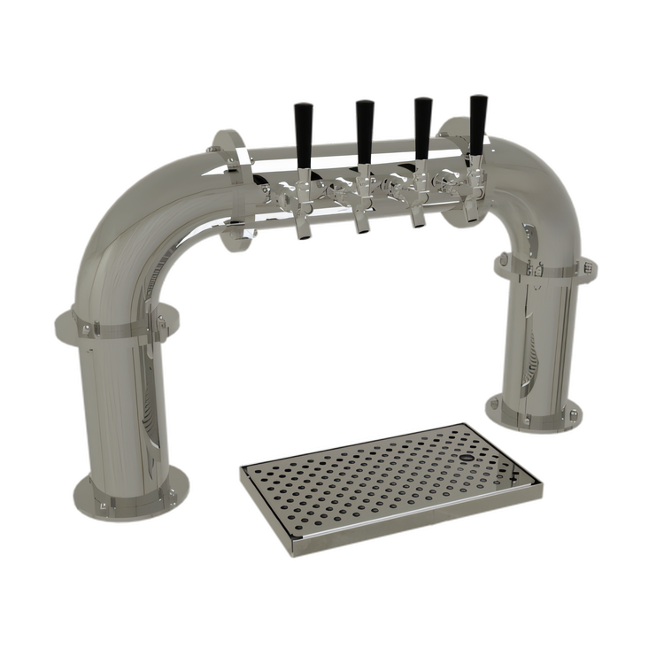 Product image #1 for Glastender Pipe Pass-Thru Countertop Air-Cooled Draft Dispensing Tower with 4 Stainless Steel Faucets