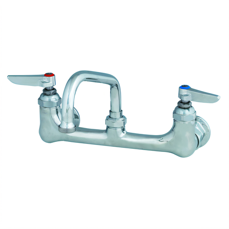 Product image #1 for T&S Brass Wall-Mount Double Pantry Faucet with 6-Inch Swing Nozzle, 8-Inch Centers