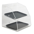 Thumbnail image #1 for Vollrath SBC1014-2R-06 Countertop Curved-Front Full-Service Bakery Display Case, Non-Refrigerated, Clear Acrylic, Rear Door, 2-Tray