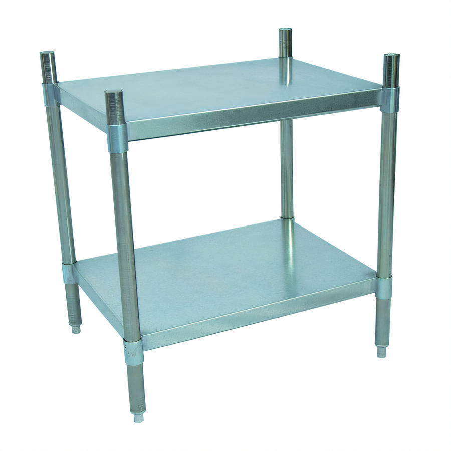 Product image #1 for BK Resources Galvanized Steel Dry Storage Shelving Unit with 2 Adjustable Shelves, 55W x 24D x 38H