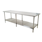 Thumbnail image #1 for Eagle Group Budget Series T36132SB 430 Stainless Steel Work Table with Adjustable Undershelf, Flat Top, 132 x 36 Inches