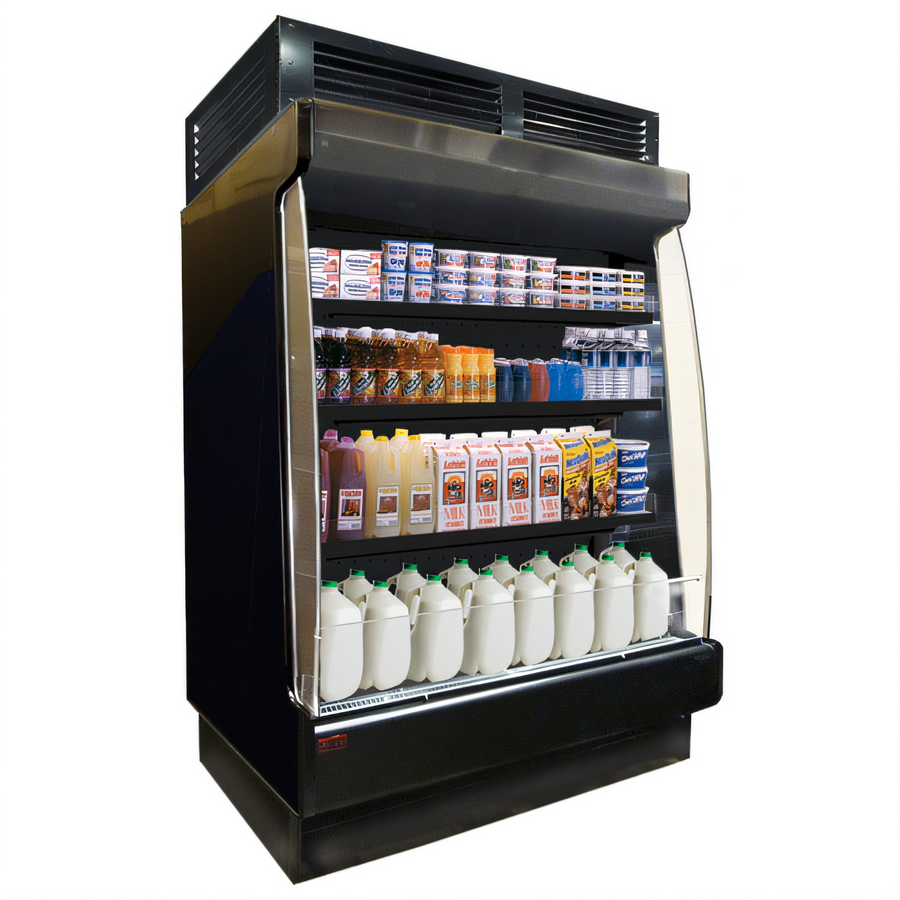 Product image #1 for Howard-McCray Low-Base Self-Contained Open-Air Cooler Merchandiser, 51"W x 34.5"D x 74"H, Black Finish