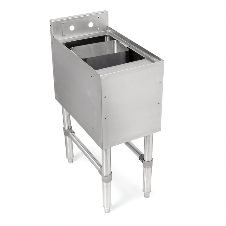 Product image #1 for John Boos Slim-Line Freestanding Underbar Dump Sink with Perforated Dump Basket, 12 x 18 x 32-1/2 Inches, Stainless Steel