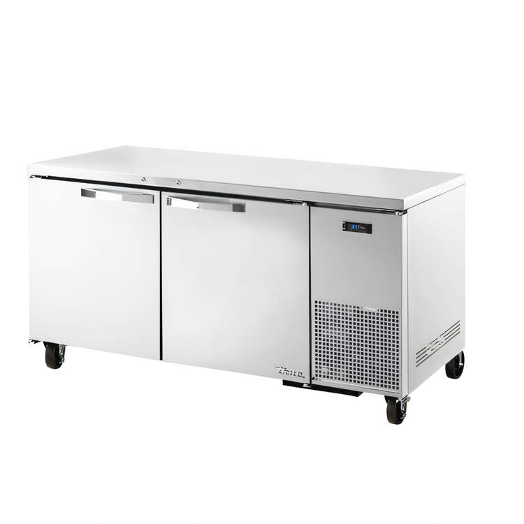 Product image #1 for True SPEC SERIES 2-Section Deep Undercounter Refrigerator, 33°F to 38°F, Self-Contained Side-Mounted, Stainless Steel