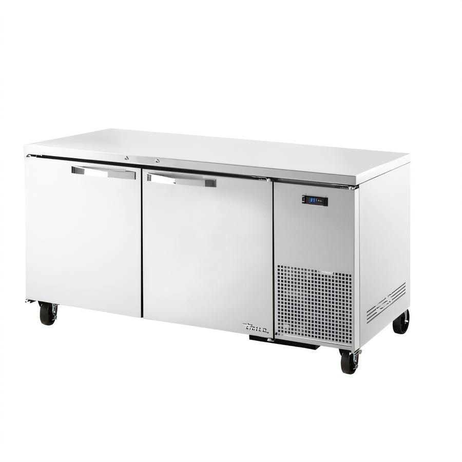 Product image #1 for True SPEC SERIES 2-Section Deep Undercounter Refrigerator, 33°F to 38°F, Self-Contained Side-Mounted, Stainless Steel