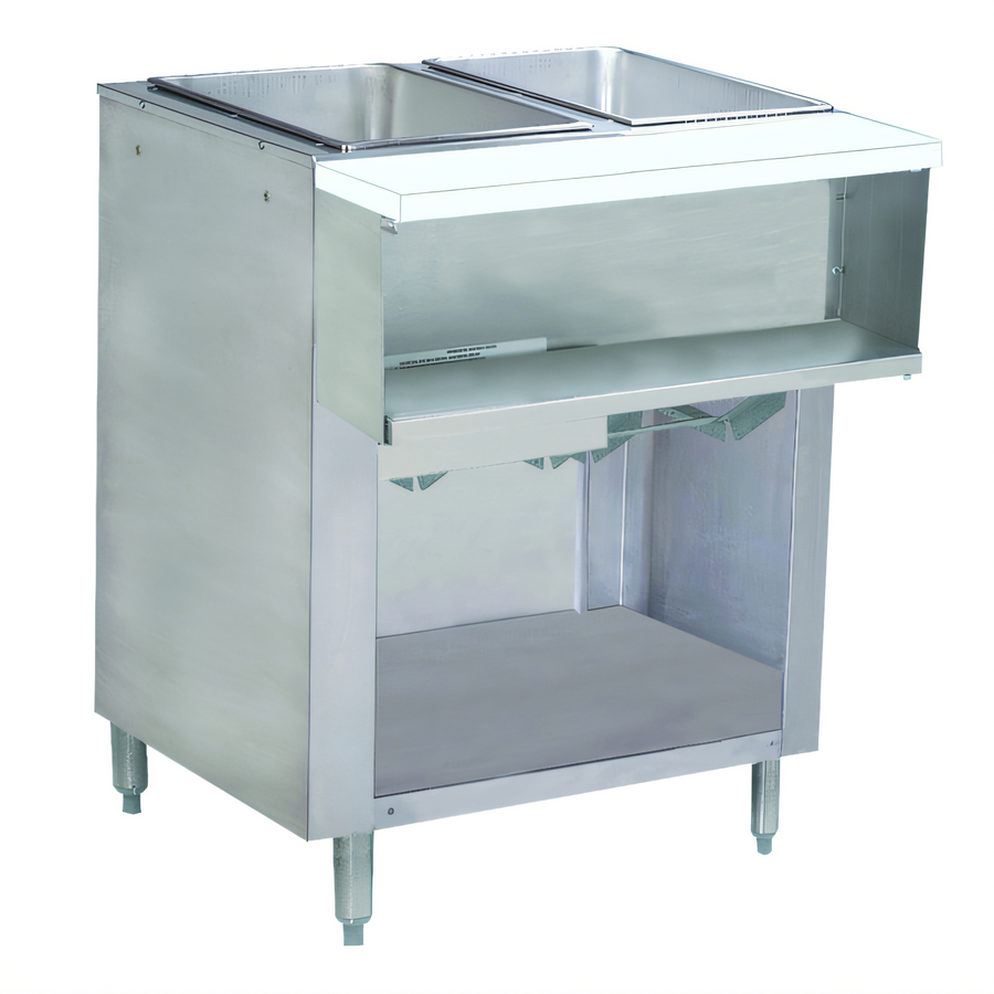 Product image #1 for Advance Tabco Triumph Supreme 2-Well Natural Gas Water Bath Hot Food Table with 8-Inch Cutting Board and Open Undershelf