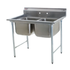 Thumbnail image #1 for Eagle Group 414-18-2-X Two-Compartment Floor Sink with 430 Stainless Steel Top, 304 Stainless Bowls and 9-1/2-Inch Backsplash