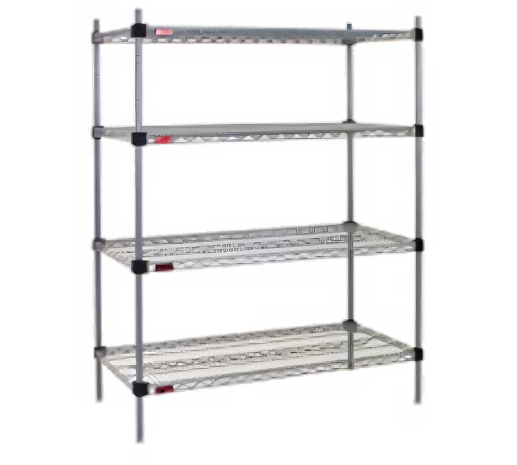 Product image #1 for EAGLEbrite Stationary 4-Tier Quad-Adjust Starter Wire Shelving Unit, 36 x 18 x 74 Inches, Zinc Finish