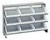 Thumbnail image #1 for Quantum Sloped Bench-Style Pick Rack with 3 Shelves and 9 Clear Bins