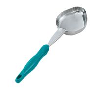 Vollrath Jacob's Pride 6 oz Solid Oval Spoodle Portion Control Serving Spoon with Teal Handle