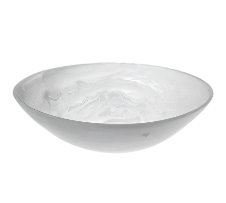 Product image #1 for American Metalcraft Translucence Collection Medium Round Resin Serving Bowl, 84 1/2 oz., White Swirl
