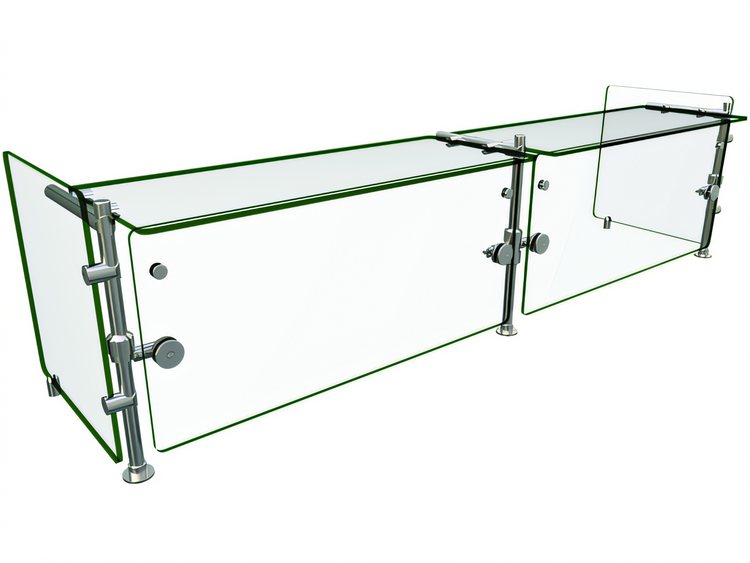 Product image #1 for Hatco Flav-R-Shield ORBIT900 Full-Service Pass-Over Sneeze Guard, 2-Bay, 72 Inch Wide