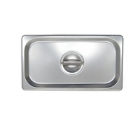 Stainless Steel 1/3 Size Solid Flat Lift-Off Steam Table Pan Cover with Recessed Handle