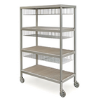 Thumbnail image #1 for Dinex DXPMPR604M 4-Shelf Aluminum Drying & Transport Rack with 1-1/2-Inch Tray Spacing and Channel Holders