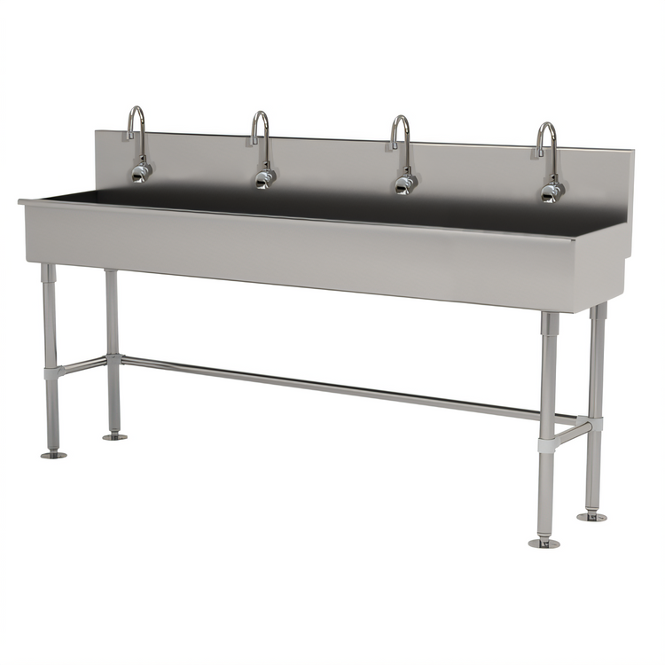Product image #1 for Advance Tabco 80-Inch Multiwash Freestanding Hand Sink with 4 Electronic Faucets