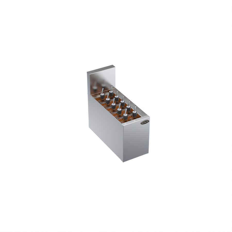Product image #1 for Krowne Royal Series Underbar Stainless Steel Elixir Station, 8" x 18-1/2", 10-Bottle Capacity