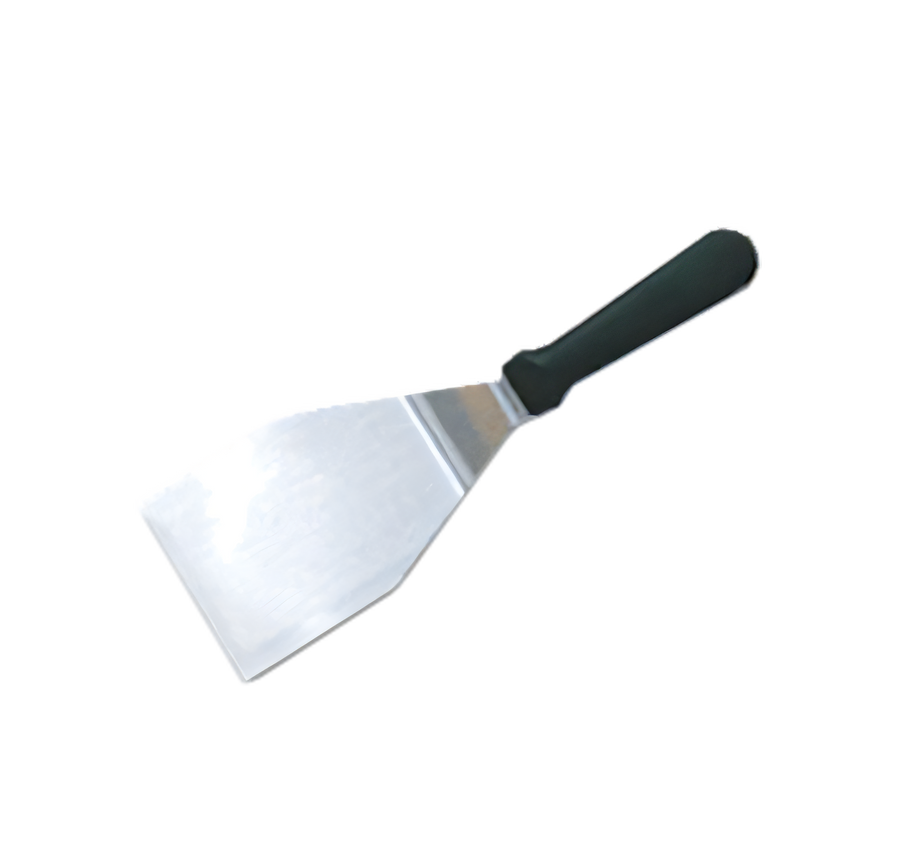 Product image #1 for American Metalcraft Heavy-Duty Stainless Steel Offset Hamburger/Pizza Turner/Server with Plastic Handle, 6 x 4 Inch Blade