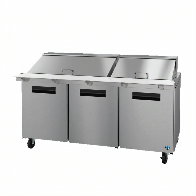 Product image #1 for Hoshizaki Steelheart 72-Inch Three-Section Mega Top Refrigerator Prep Table with 30-Pan Rail