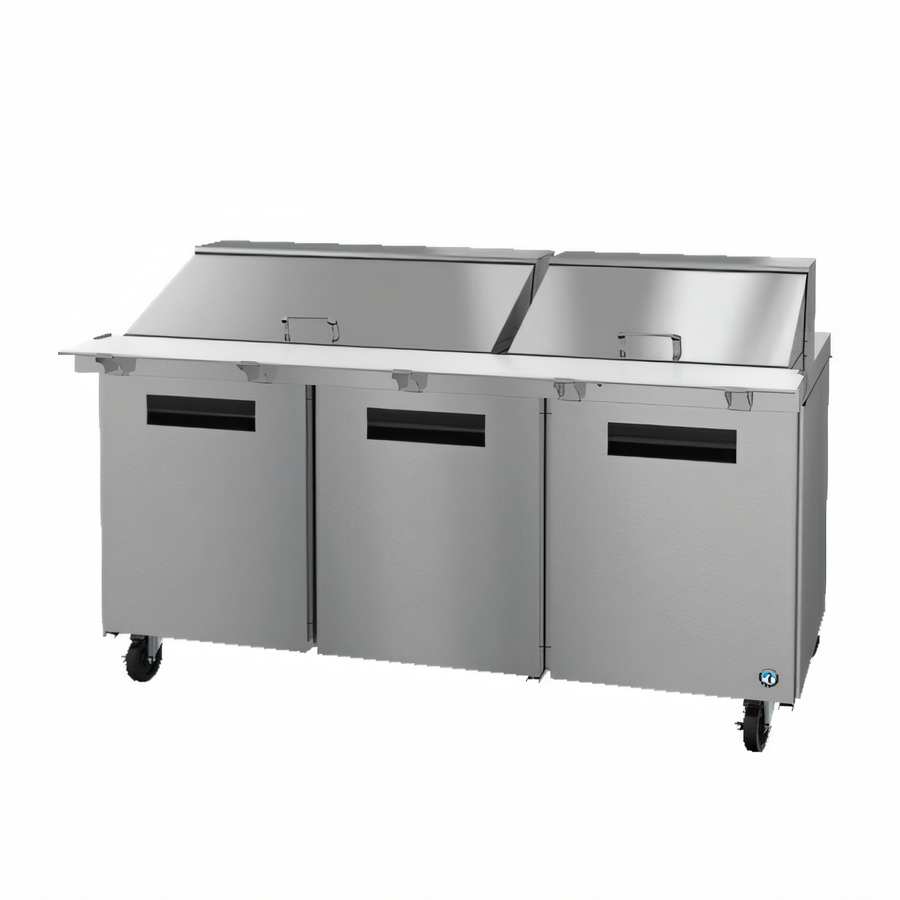 Product image #1 for Hoshizaki Steelheart 72-Inch Three-Section Mega Top Refrigerator Prep Table with 30-Pan Rail