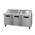 Thumbnail image #1 for Hoshizaki Steelheart 72-Inch Three-Section Mega Top Refrigerator Prep Table with 30-Pan Rail