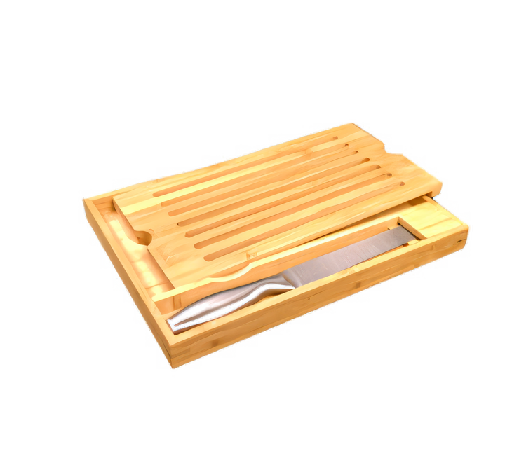 Product image #1 for Bamboo Rectangular Cutting Station with Knife, 15 x 10 Inches