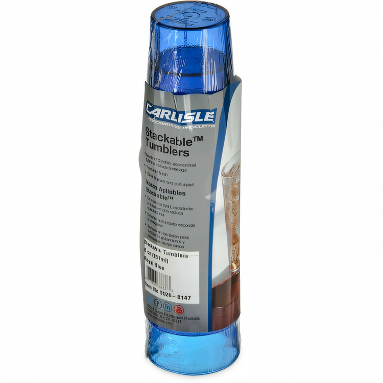 Product image #1 for Carlisle 20 oz SAN Stackable Tumbler, Royal Blue, Cash 'N Carry Shrink Pack