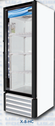 Product image #1 for Fogel X-8-HC Slim Design Single Door Glass Door Reach-In Refrigerator Merchandiser, 1-Section, 10 Cu. Ft.