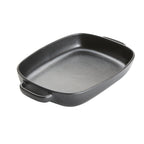 Thumbnail image #1 for American Metalcraft PBB13 64 oz Rectangular Porcelain Casserole Dish with Handles, Matte Black Finish Case of 6