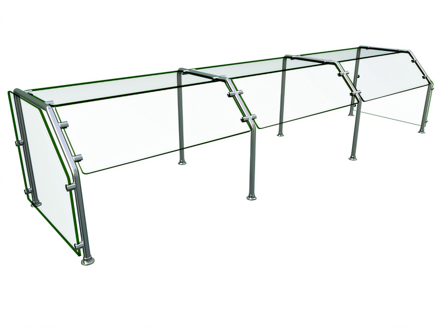 Product image #1 for Hatco Flav-R-Shield ES29 Single-Sided Self-Service 3-Bay Food Shield, 96-Inch Wide