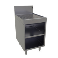 Glastender Underbar Stainless Steel Glass Rack Storage Unit with Drainboard Top and Open Front Base, 18-Inch W x 24-Inch D