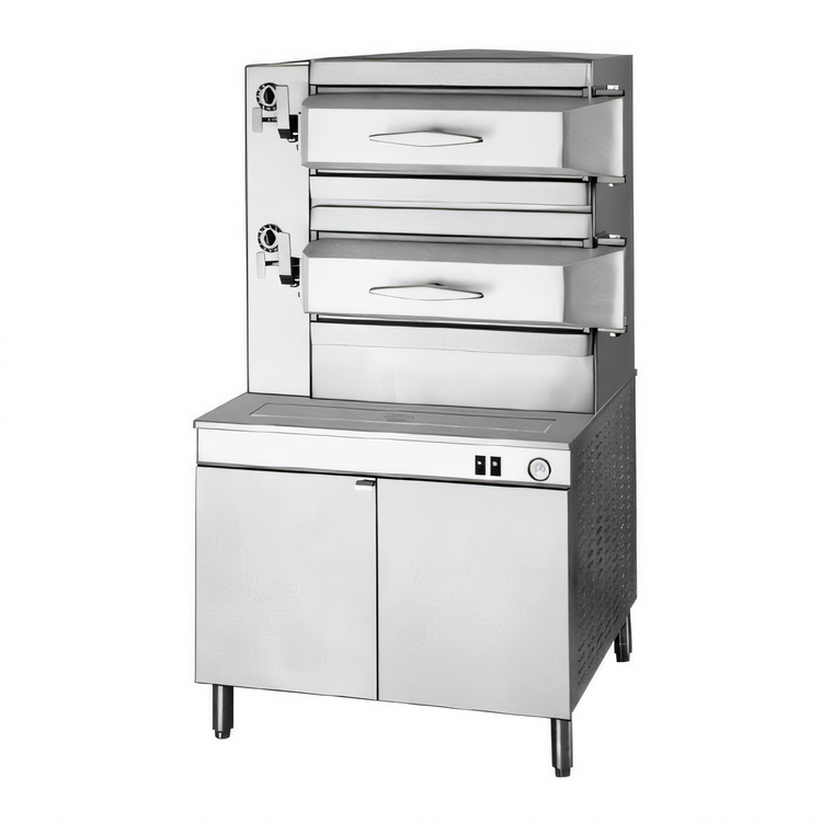 Product image #1 for Cleveland Range 2-Compartment Electric Pressure Steamer with 36-Inch Cabinet Base, Manual Controls, 24 kW