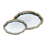 Thumbnail image #1 for Vollrath Odyssey™ 47265 Large Oval Chrome-Plated Serving Tray with Decorative Engraving, 18-1/8 x 13 Inches Case of 12