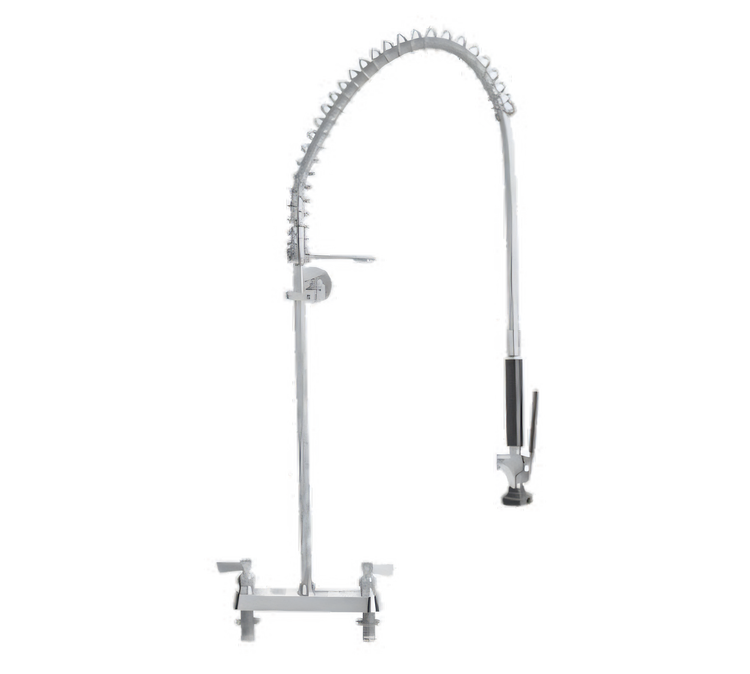 Product image #1 for Fisher 8-Inch Deck-Mounted Pre-Rinse Faucet Assembly with Flexible Gooseneck, 21-Inch Riser and Pro Spray Valve