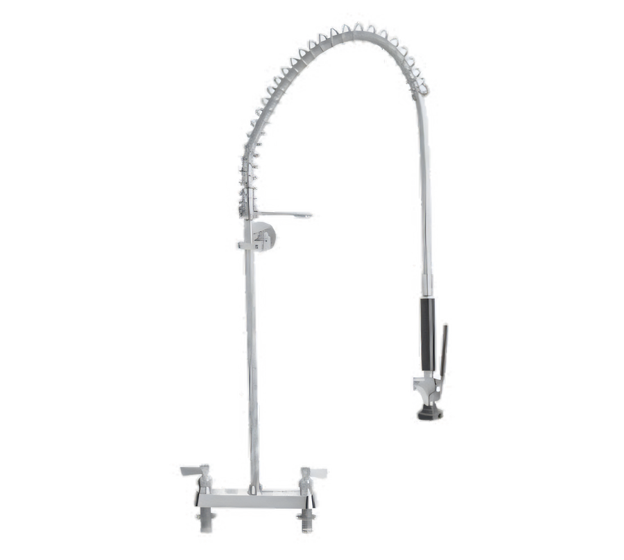Product image #1 for Fisher 8-Inch Deck-Mounted Pre-Rinse Faucet Assembly with Flexible Gooseneck, 21-Inch Riser and Pro Spray Valve