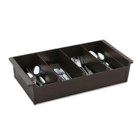 Vollrath Dark Brown Plastic 4-Compartment Cutlery Dispenser Box
