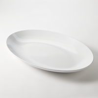 American Metalcraft 21.5-Inch Oval White Melamine Platter