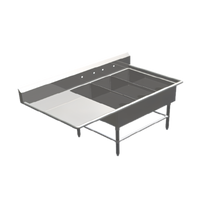 John Boos Pro-Bowl 3-Compartment Platter Sink with Left Drainboard, 76-3/16