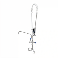 T&S Brass Single-Hole Deck-Mount Mixing Faucet with 12-Inch Swing Nozzle and Spray Valve
