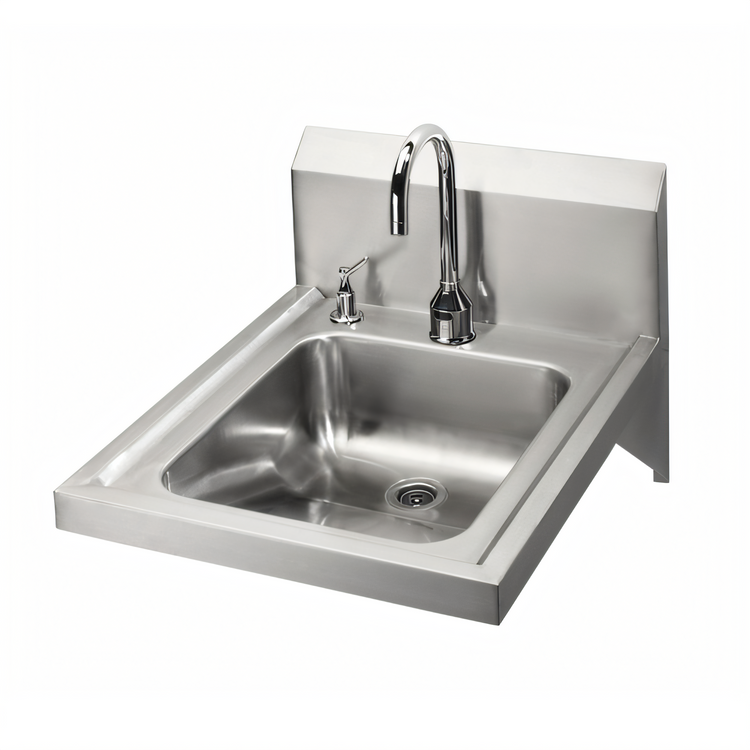 Product image #1 for Krowne HS-51 Wall-Mounted Stainless Steel Hand Sink with Hands-Free Sensor Faucet and Soap Dispenser