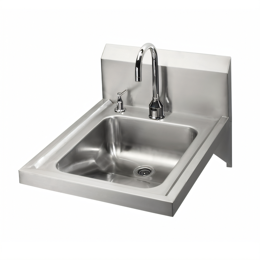 Product image #1 for Krowne HS-51 Wall-Mounted Stainless Steel Hand Sink with Hands-Free Sensor Faucet and Soap Dispenser