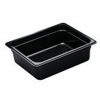 Thumbnail image #1 for Cambro Camwear® 24CW110 Polycarbonate Food Pan, 6.3 qt., 4" Deep, 1/2 Size, Black Case of 6
