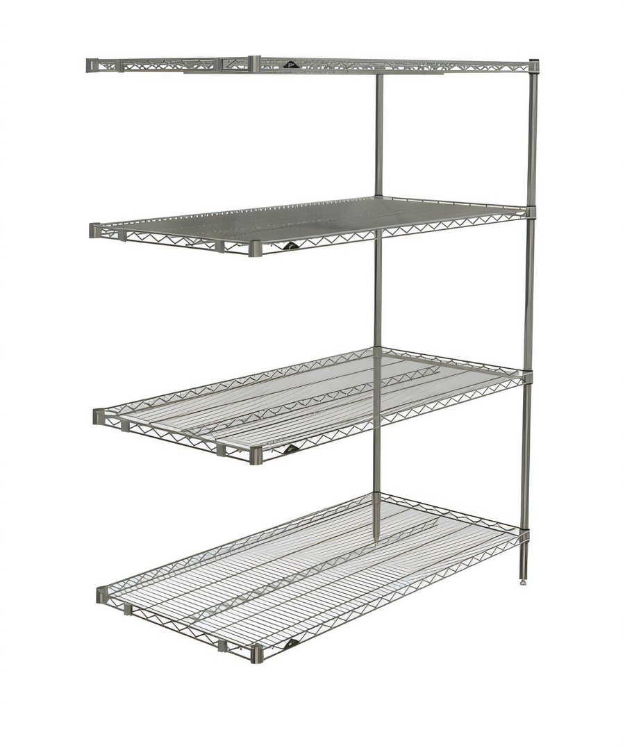 Product image #1 for Metro Super Erecta Brite Add-On Wire Shelving Unit, 48"W x 24"D x 63"H, 4 Shelves