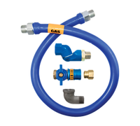 Dormont Blue Hose 1 Inch ID x 48 Inch Moveable Gas Connector Hose Assembly with Swivel MAX and Safety Quik Quick-Disconnect Valve